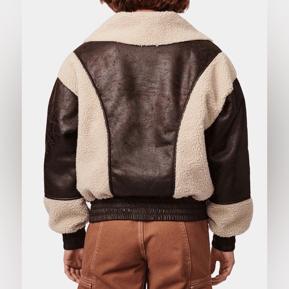 BERNIE Sherpa Aviator Bomber Jacket (M) - Picture 3 of 10